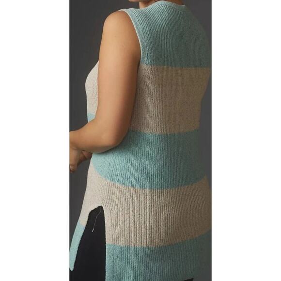 Anthropologie Pilcro Women’s Striped Longline Sweater Vest Sz. M Beach Coastal - Picture 4 of 16